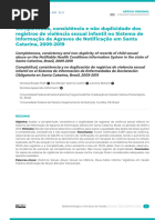 Completitude, Consistência e Não Duplicidade Dos Registros de Violência Sexual Infantil No Sistema de Informação de Agravos de Notificação em Santa Catarina, 2009-2019