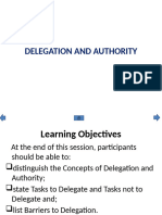 Delegation and Authority