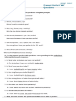 Present Perfect WH Questions Worksheet 4