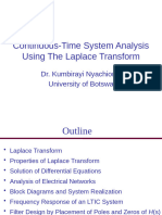 Lecture 3. Continuous Time System Analysis UsingLaplace Transform