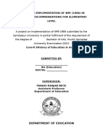 A Study On Implementation of NPE - 1986