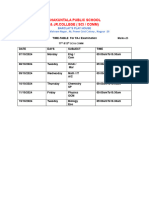 Shakuntala Public School Time Table 11th &12th