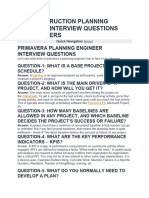 Planning Engineer Interview Questions