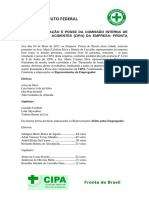 Ata de Instalação e Posse Da Comissão Interna de Prevenção de Acidentes