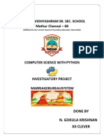 12 TH Clever Computer Science Project Marriage Bureau System