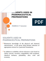 Solvents Used in Pharmaceutical Preparations