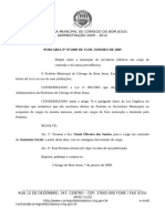 Portaria 07-2009 (Dispõe Sobre A Nomeação de Servidores Públicos em Cargo de Comissão)