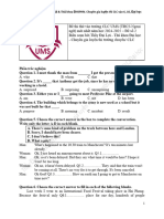 English - Đề Thi Vào Lớp 6 CLC Trường THCS NN UMS Số 2