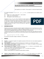 Pair of Liner Equations in Two Variables