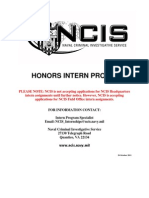 NCIS Honors Intern Program October 2011