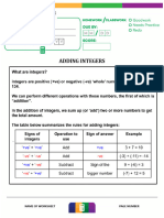 Adding Integers CW