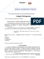 Simulado LP Saresp 6ºano - AnosFinais - Aula Remotas