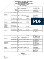 Second Semester Exam Timetable 08-07-2024