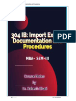 Import Export Documentation and Procedures