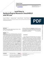 Protecting Personal Data in Epidemiological Research: Datashield and Uk Law