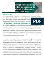 Supuestos e Implicancias de La Utilización de Los Conceptos de Cultura, Identidad y Género en Contextos Interculturales