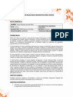 Formato Unico - Informe de Isaac Acevedo, Terapia de Lenguaje