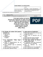 Evaluación de Lenguaje Unidad 1 Con Adecuaciónpara6to