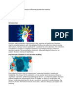 Chapters 3 and 4 Psychological Influences On Decision Making