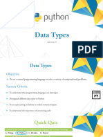 Python Lesson 4 - Data Types