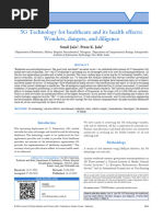 5G Technology For Healthcare and Its Health Effects