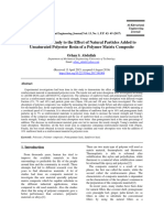 Experimental Study To The Effect of Natural Particles Added To Unsaturated Polyester Resin of A Polymer Matrix Composite