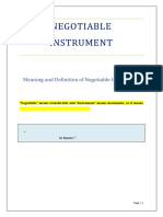 Notes On Negotiable Instrument