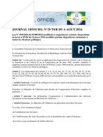 Loi Du 5 Aout 2024 Transferant Lorganisation Des Elections Au Ministere de Linterieur en Vue Du Referendum Constituant