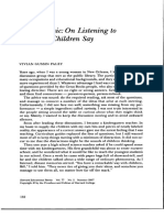 Paley (2007) On Listening To What Children Say (10 PGS.)