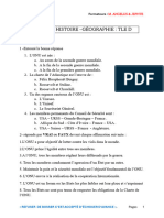 Séance D'exercice Histoire - Géographie Tle D