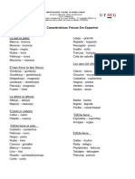 Características Físicas em Espanhol