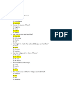 Oedipus The King Test MCQs and Free Response