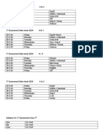 Datesheet 2024 Assessment