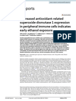 Decreased Antioxidant-Related in Peripheral Immune Cells Indicates Early Ethanol Exposure