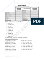 Exercises Laws of Exponent Scientific Notation