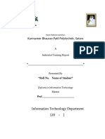 Industrial Training Report Format