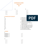 Elementary - Final Test - Đáp Án