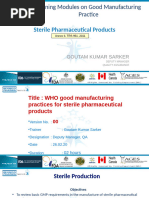 WHO GMP - Sterile Pharmaceuticals Products