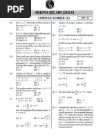 Complex Number (1) - DPP 02 (Extra) - Arjuna JEE 2024