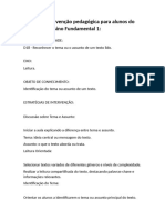 Plano de Intervenção Pedagógica para Alunos Do 5º Ano