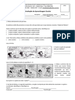 Atividades Avaliativas 3º 2 - Sujeito e Predicado