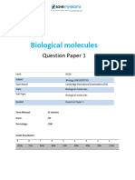 4 Biological Molecules Topic Booklet 1 CIE IGCSE Biology