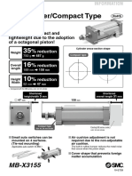 Air Cylinder/Compact Type: Now, More Compact and Lightweight Due To The Adoption of A Octagonal Piston!