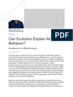 Can Evolution Explain All Human Pschology