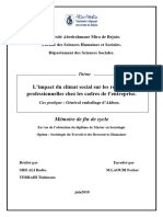 L'impact Du Climat Social Sur Les Relations Professionnelles Chez Les Cadres de L'entreprise