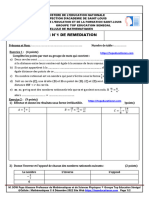 Devoir REMEDIATION N°1 de Mathematiques Du 1er Semestre en 4e 2022 2023