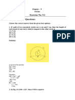 Exercise No. 9.1 Multiple Choice Questions:: Chapter - 9 Circles