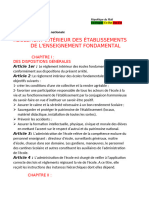 Règlement Intérieur Des Établissements de L'Enseignement Fondamental