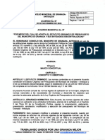 ACUERDO MUNICIPAL No. 07 DE 2023 ADOPCIÓN DEL ESTATUTO ORGÁNICO DE PRESPUESTO DEL MUNICIPIO DE GRANADA