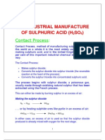 The Industrial Manufacture of Sulphuric Acid (H SO) : Contact Process